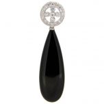 Colgantes Agata negra plana (30X10mm)