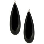 Colgantes Agata negra plana (30X10mm)