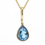 Colgante estilo Georgiano con topacio azul tamaño grande