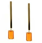 Pendientes barra de oro con ópalos de fuego