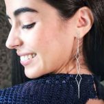 Pendientes XXL geométricos oro blanco y diamantes