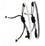 Pulsera media caña de diamantes