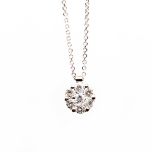 Colgante de diamantes redondo con cadena