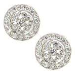 Pendientes de diamantes redondo línea art decô
