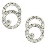 Pendiente de diamantes doble aro