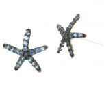 Pendientes estrella de mar con zafiros