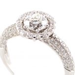 Solitario de diamante 0,75cts orlado