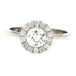 Solitario de diamante 0,60cts con orla