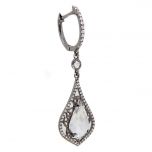 Pendientes de diamantes y cuarzo incoloro "Arabesque"