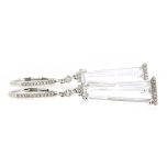 Pendientes de diamantes y Topacios incoloros talla trapecio
