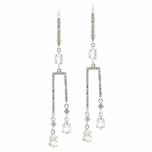 Pendientes con Topacio incoloro y diamantes