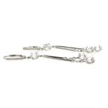 Pendientes con Topacio incoloro y diamantes