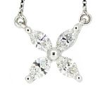 Colgante de diamantes talla navette con cadena