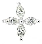 Pendiente de diamantes talla navette