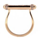 Anillo oro rosa, zafiros rosa y diamantes