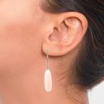 Pendientes largo riviere de diamantes y coral