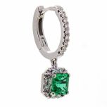 Pendientes criolla de diamantes con colgantes de esmeralda