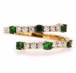 Anillo "serpiente" granate tsavorita y diamantes