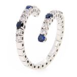 Anillo "serpiente" zafiros y diamantes