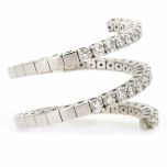 Anillo "serpiente" triple de diamantes blancos