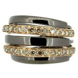 Sortija 5 bandas diamantes brown