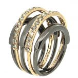 Sortija 5 bandas diamantes brown