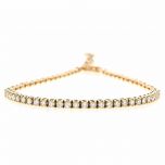 Pulsera media riviere diamantes blancos graduable