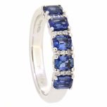 Alianza zafiros azules y diamantes
