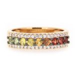 Anillo "rainbow" zafiros y diamantes