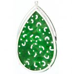 Colgantes de Jade tallado con semi orla de diamantes (forma Gota)