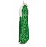 Colgantes de Jade tallado con semi orla de diamantes (forma Campana)