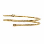 Pulsera flexible modelo bolitas oro y diamantes 3 tiras