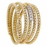 Anillo Tubogas oro y diamantes 5 vueltas