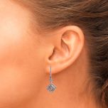 Pendiente de diamantes modelo rombo