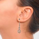 Pendientes de diamantes de línea art decô