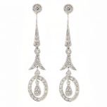 Pendientes de diamantes de línea art decô