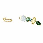 Aros de diamantes + colgantes topacio, berilo y aguamarina