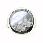 Anillo C&C "Baile de mariposas" con madreperla y diamantes