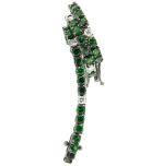 Pulsera riviere de esmeraldas y diamantes
