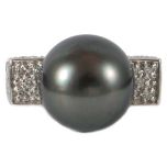 Sortija perla Tahití y diamantes