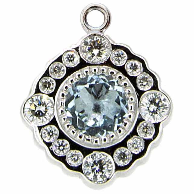 Colgantes de aguamarina y diamantes