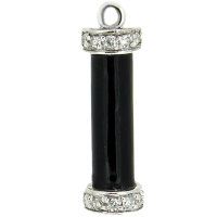 Entrepiezas de coral negro y diamantes