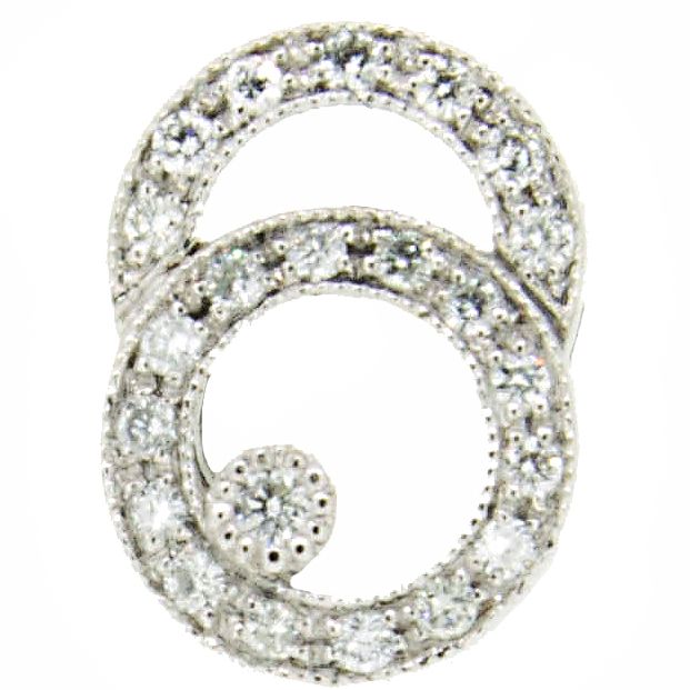 Pendiente de diamantes doble aro