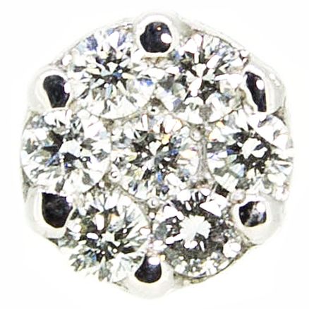 Pendiente rosetón de diamantes, modelo redondo