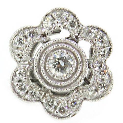 Pendientes de diamantes modelo flor