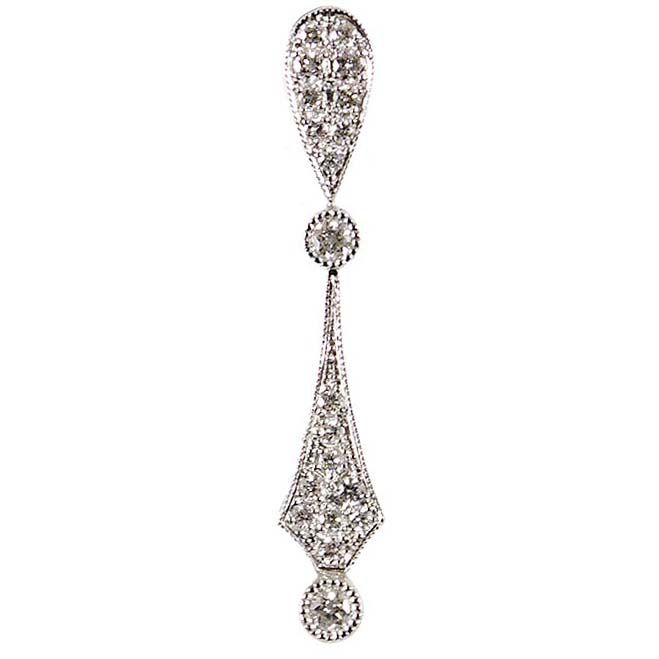 Pendientes largos de diamantes y estilo art decô