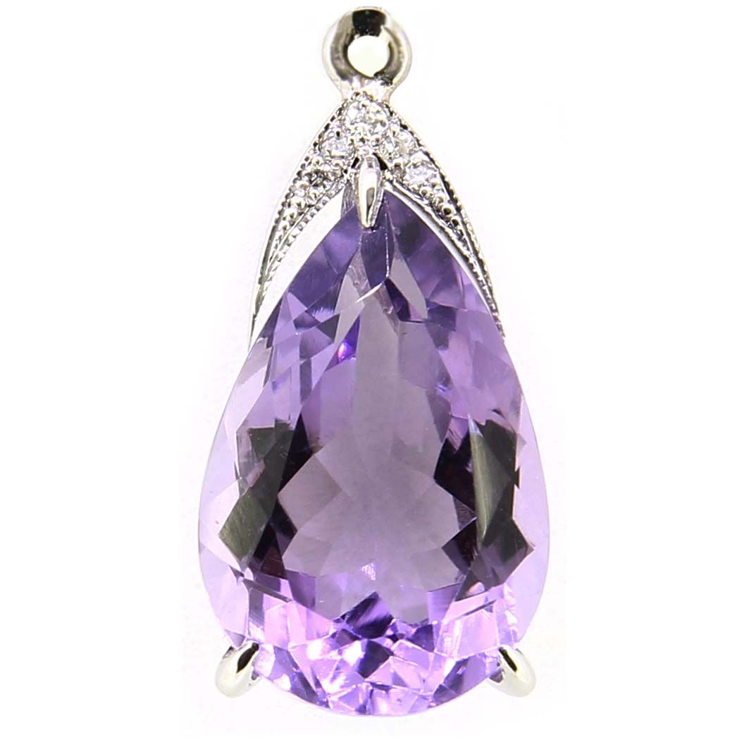 Colgantes amatista con capilla de diamantes
