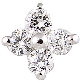Entrepiezas de diamantes modelo trébol