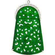 Colgantes de Jade tallado con semi orla de diamantes (forma Campana)