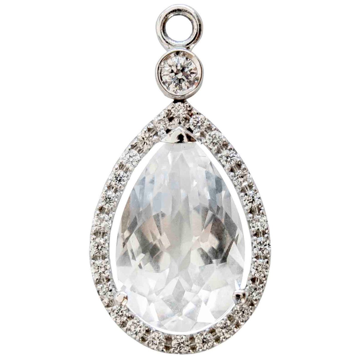 Colgantes topacio incoloro y diamantes